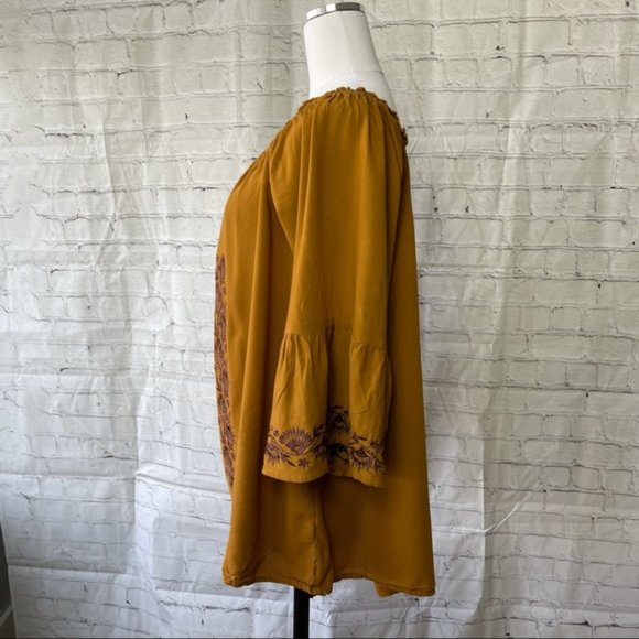 SOLD!!!  Angel Heart Boho Top, Nutmeg, Embroidered - Picture 7 of 9